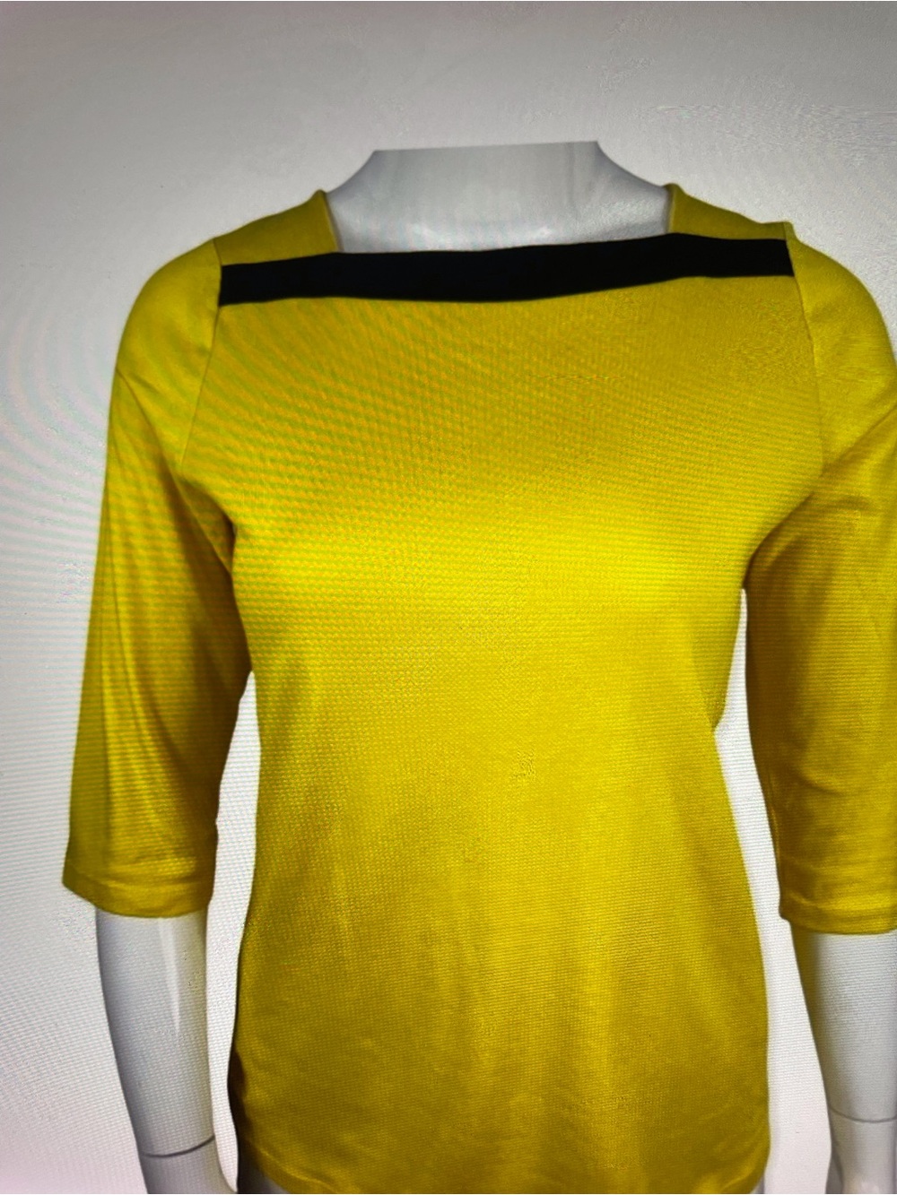 Lauren Ralph Lauren Yellow Boatneck Sweater with Black Accent